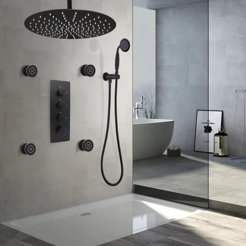 Spa & Wellness Earth City Москва - 4-Piece Matte Black Ceramic Adjustable Flow